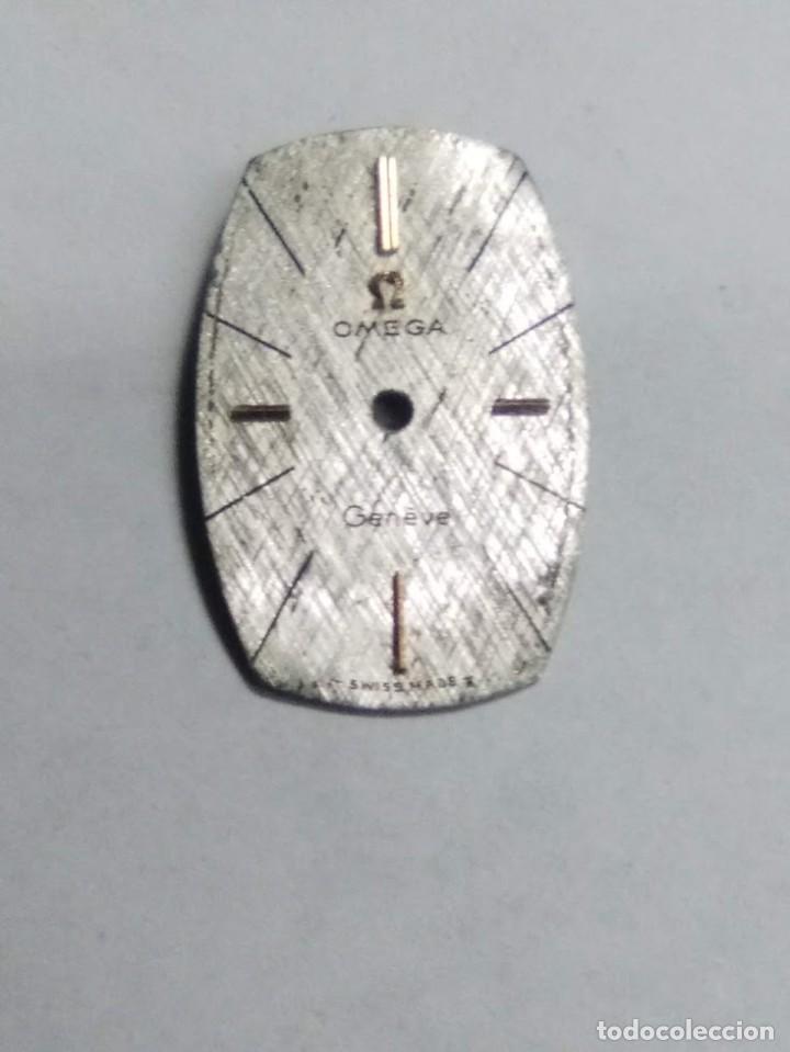 Spare Parts for Watches: Esfera - Omega - con sus 2 patas - medida : largo 19&acute;49 m/m * ancho 12&acute;51 m/m - (cd-XRJ16)