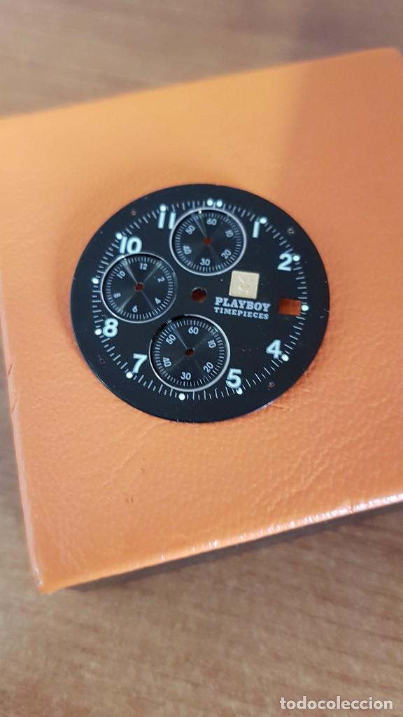 Ersatzteile f&uuml;r Uhren: Una esfera negra para reloj marca PLAYBOY, crono, en muy buen estado es stock de taller relojeria.