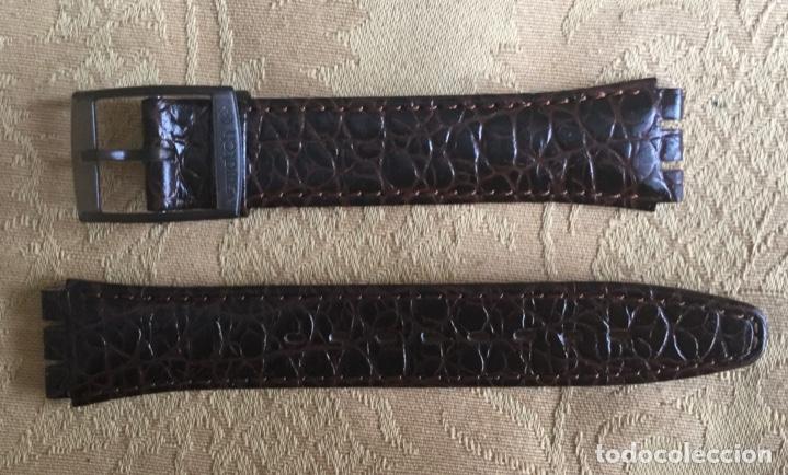 Ersatzteile f&uuml;r Uhren: SWATCH, CORREA PIEL LABRADA MARRON 18 MM