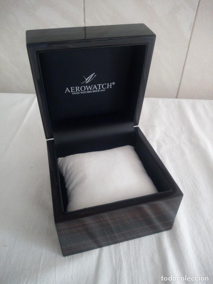 Recambios de relojes: estuche de madera vac&iacute;o de reloj Aerowatch - Foto 3