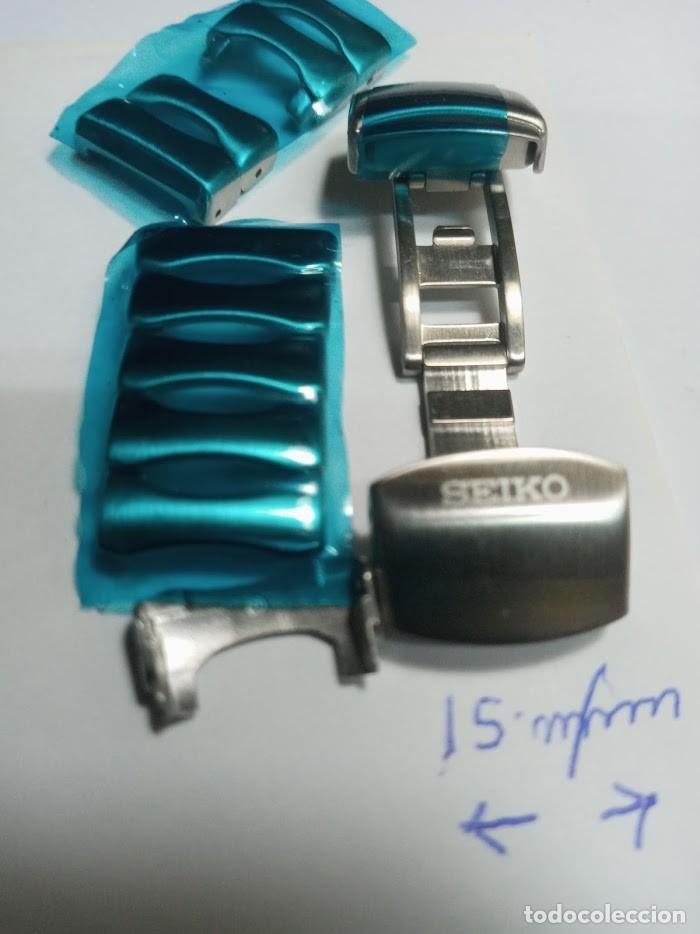 Recambios de relojes: Seiko - cierre 15 m/m + eslabones -**nuevo** (cd-6NK223)