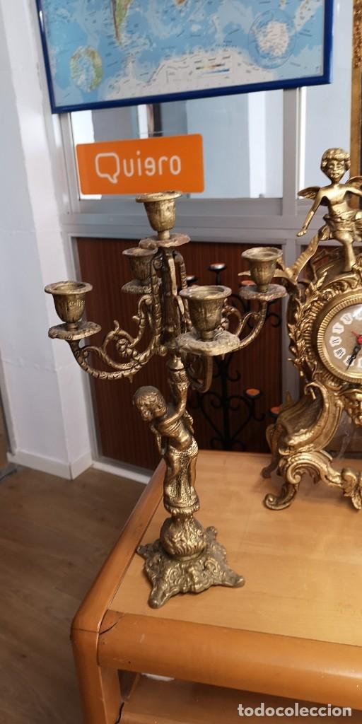 Recambios de relojes: Reloj y candelabros bronce - Foto 4