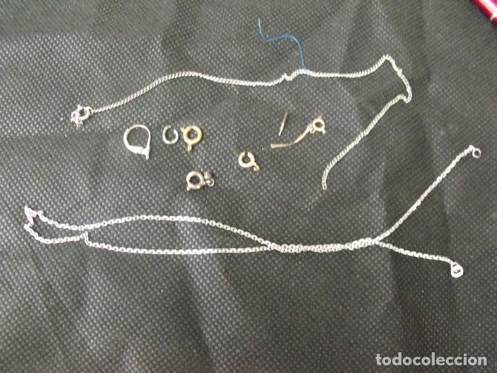 Pe&ccedil;as de reposi&ccedil;&atilde;o de rel&oacute;gios: 2 CADENILLAS EN PLATA Y PIEZAS PARA REPARACION -LOTE 382-5
