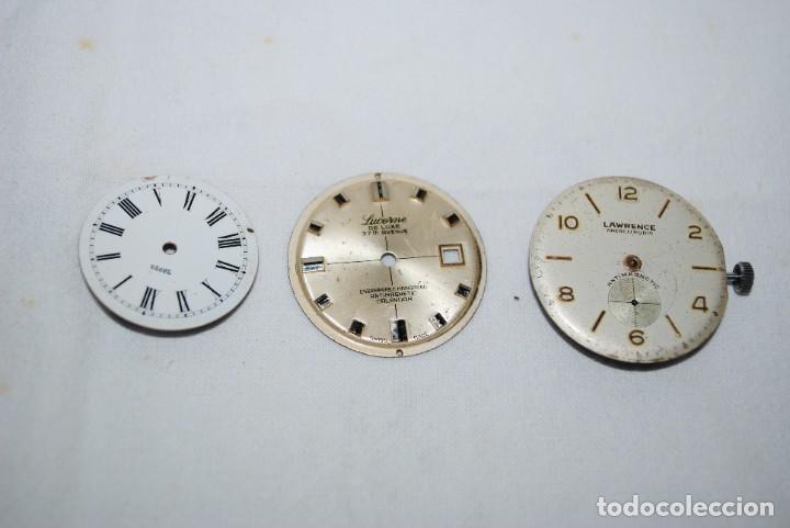 Recambios de relojes: LOTE DE TRES EFERAS Y UNA MAQUINA