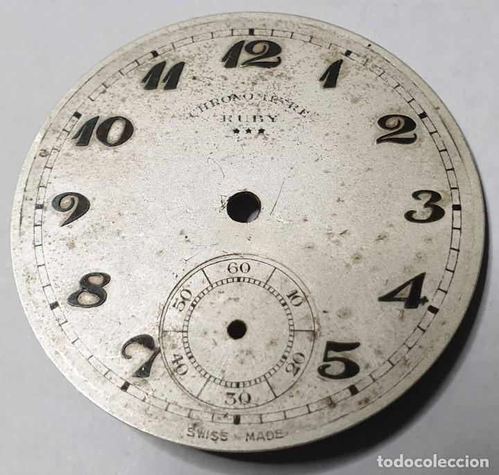 Ricambi di orologi: DIAL CHRONOMETRE RUBY - DIAMETRO= 36,11 MM - X