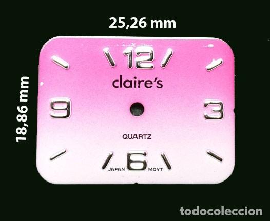 Recambios de relojes: DIAL RECTANGULAR DE RELOJ CLAIRE&acute;S - VER LAS MEDIDAS EN LA FOTOS