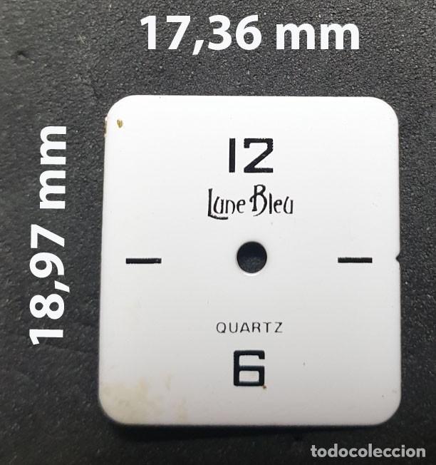 Recambios de relojes: DIAL RECTANGULAR DE RELOJ LUNE BLEU - VER LAS MEDIDAS EN LA FOTOS