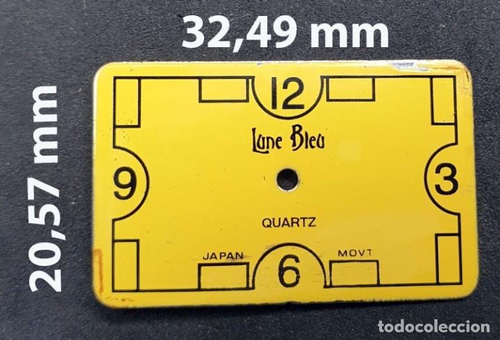 Recambios de relojes: DIAL RECTANGULAR DE RELOJ LUNE BLEU - VER LAS MEDIDAS EN LA FOTOS