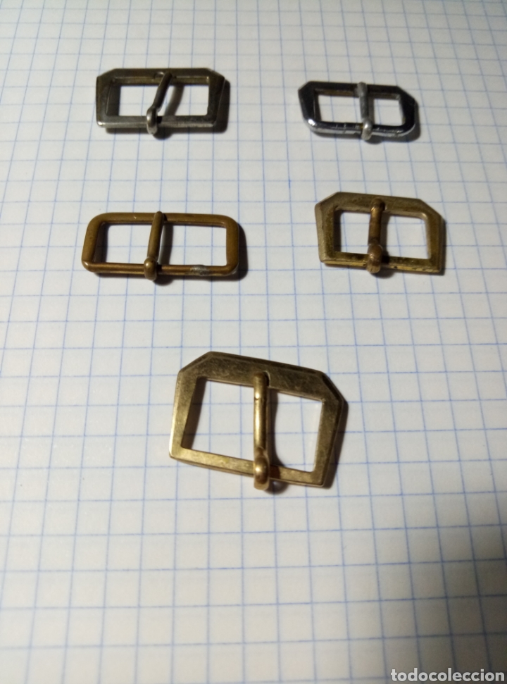 Recambios de relojes: Lote 5 antiguas hebillas de reloj