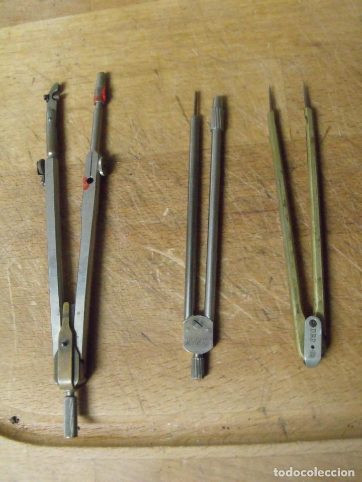 Pi&egrave;ces de rechange de montres et horloges: 3 compases antiguos de relojeria-lote 441