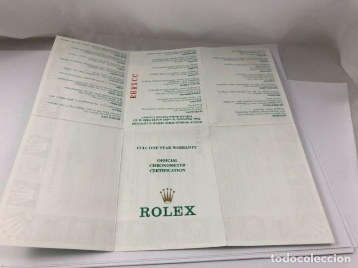 Recambios de relojes: certificado original de garantia Rolex 1999 &rdquo;