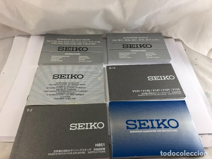 Recambios de relojes: Lote de 6 Documentaci&oacute;n Reloj SEIKO