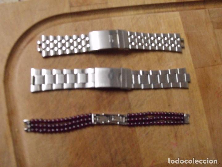 Ersatzteile f&uuml;r Uhren: 2 pulseras en acero para caballero y 1 fantasia para se&ntilde;orita