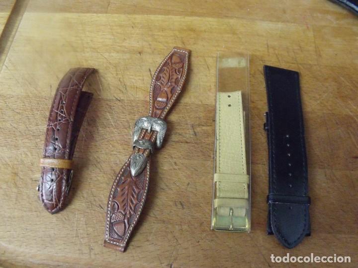 Recambios de relojes: 4 pulseras de piel a estrenar-lote 462