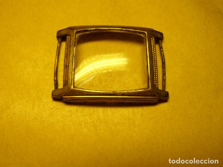 Recambios de relojes: Marco chapado en oro con cristal de antiguo reloj de pulsera.