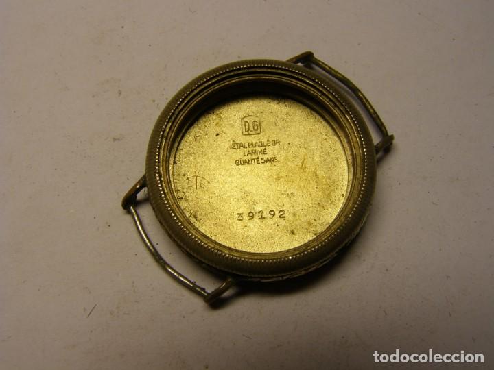 Recambios de relojes: Caja de antiguo reloj de pulsera placada en oro.