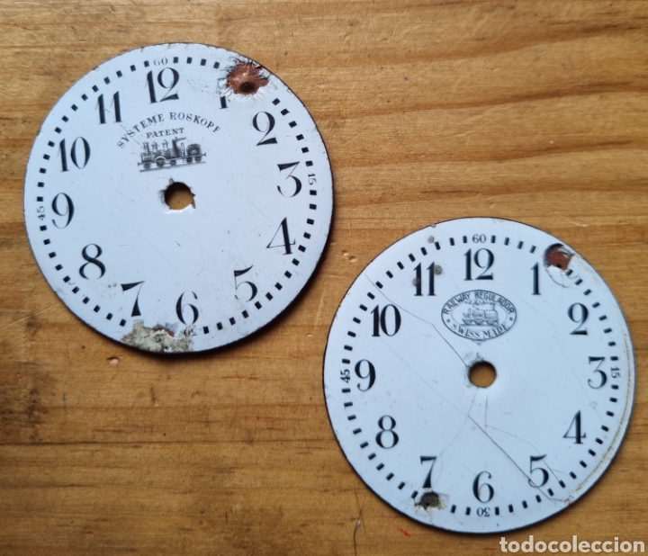 Pe&ccedil;as de reposi&ccedil;&atilde;o de rel&oacute;gios: PAREJA ESFERAS RELOJ FERROVIARIO DE BOLSILLO