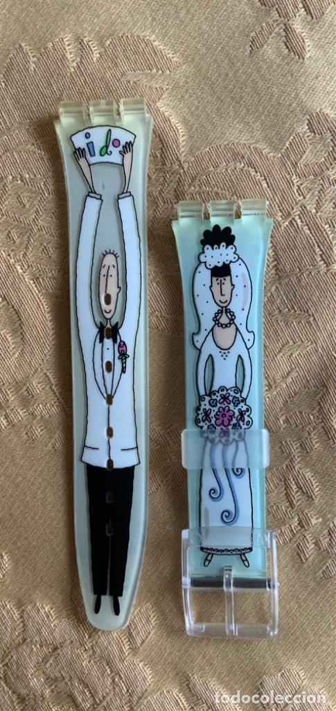 Recambios de relojes: SWATCH CORREA VINTAGE NOVIOS, BODA, IDO 20 mm