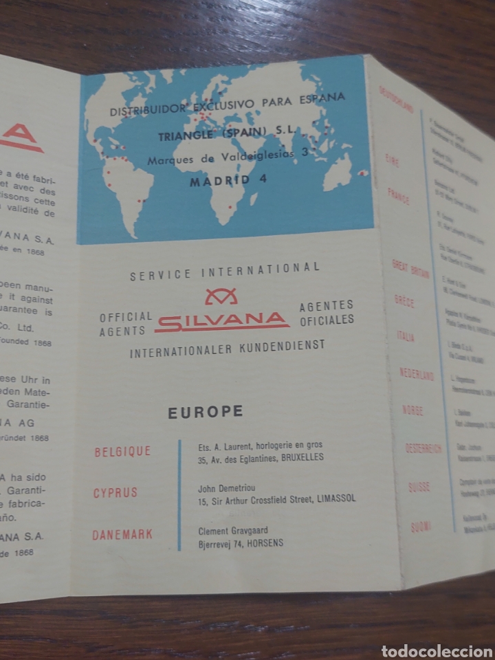 Recambios de relojes: Certificado de garant&iacute;a reloj SILVANA . - Foto 3