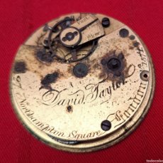 Recambios de relojes: MAQUINA DE RELOJ DAVID JAYLOR, LONDON SIGLO XIX. Lote 364832316