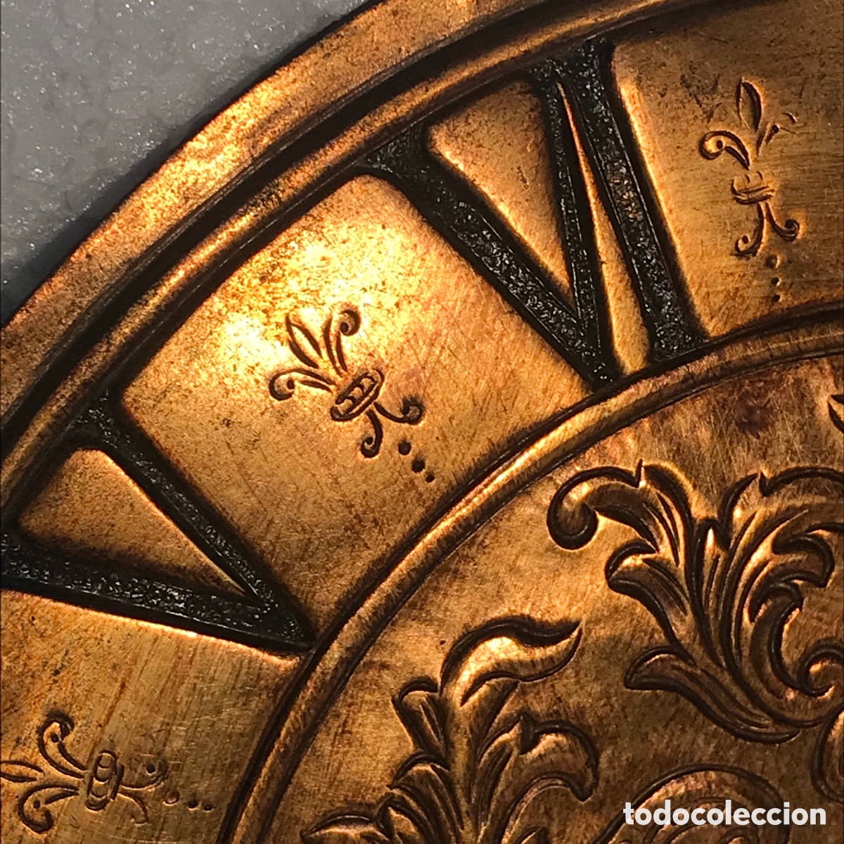 Recambios de relojes: Antigua esfera de lat&oacute;n 19cm. Ref MT1 - Foto 2