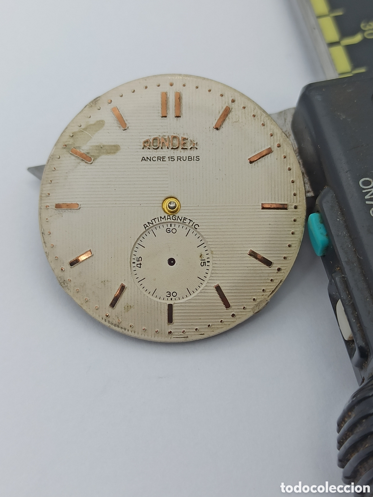 Recambios de relojes: Esfera+mecanismo Rondex 15 rub&iacute;es