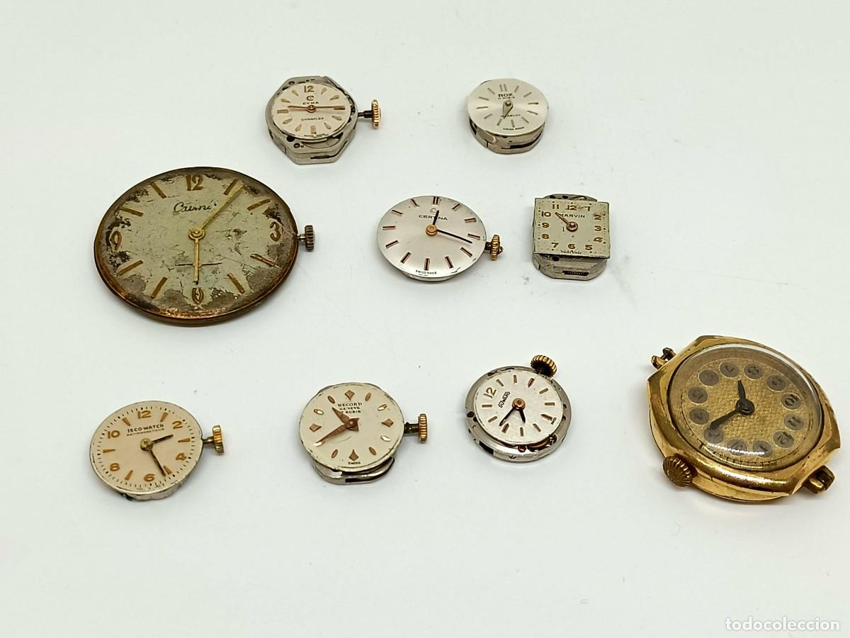 Recambios de relojes: Conjunto de nueve m&aacute;quinas de distintas marcas.