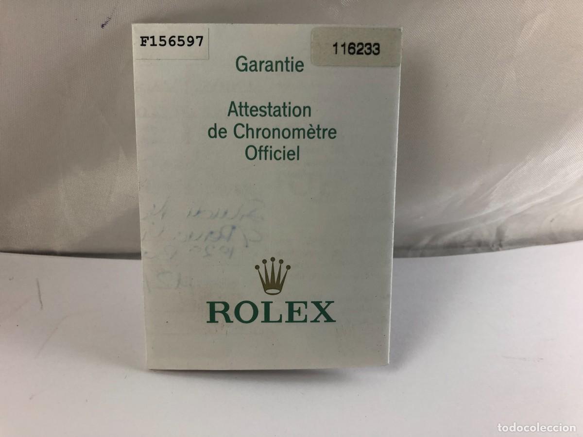 Recambios de relojes: ROLEX 116233 Certificado Garant&iacute;a 554.01