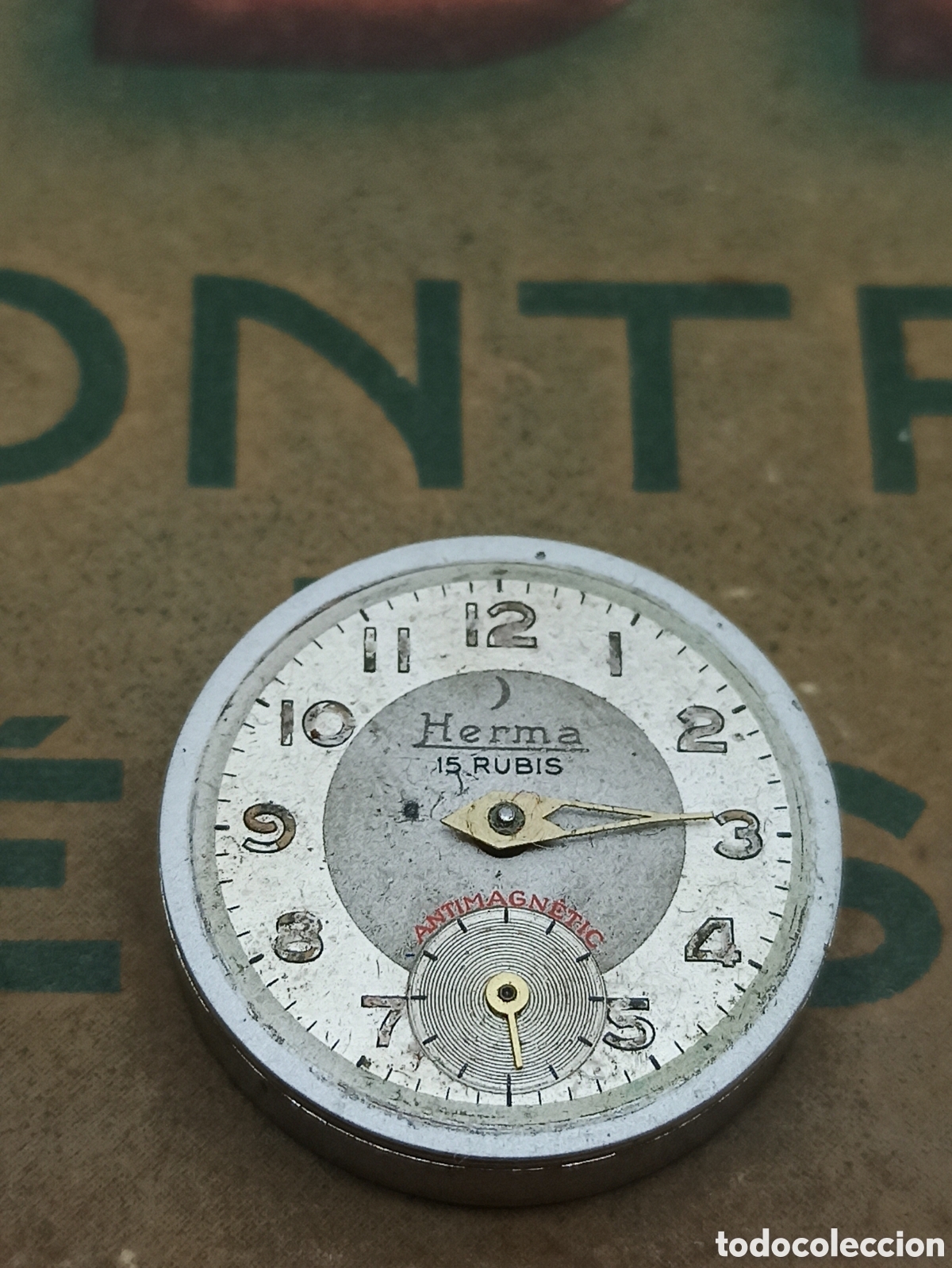 Spare Parts for Watches: Mecanismo+esfera Herma 15 rub&iacute;es