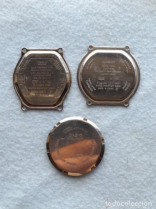 Pi&egrave;ces de rechange de montres et horloges: Casio. Lote de 3 Tapas para Relojes de cuarzo. Caballero