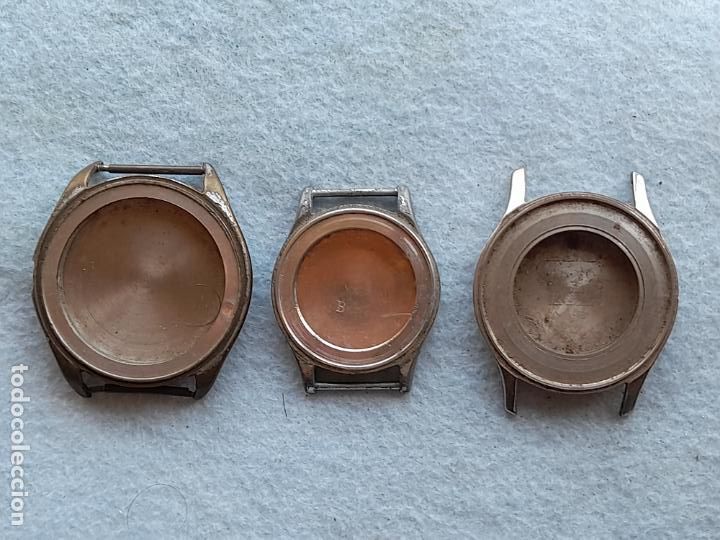 Recambios de relojes: Lote de 3 Cajas para Relojes Cl&aacute;sicos de Caballero. Muy antiguas