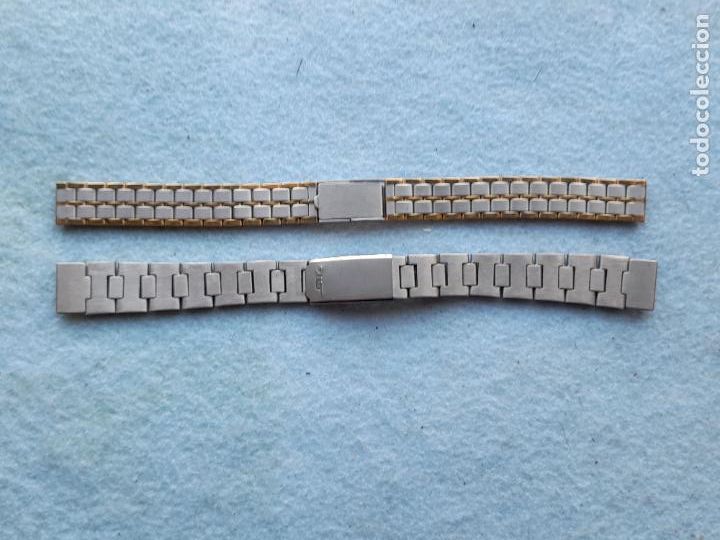 Pi&egrave;ces de rechange de montres et horloges: Lote de 2 pulseras para Relojes de dama en acero inoxidable