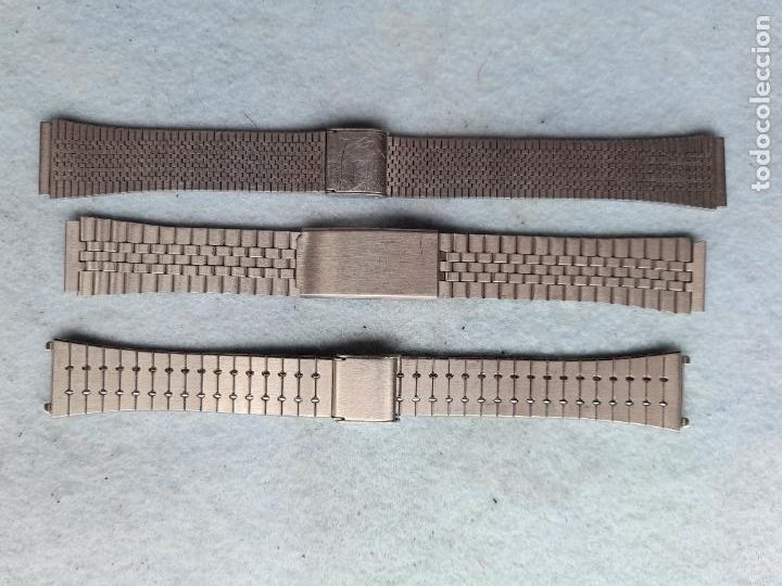 Pi&egrave;ces de rechange de montres et horloges: Lote de 3 Pulseras para Relojes de Caballero en Acero inoxidable