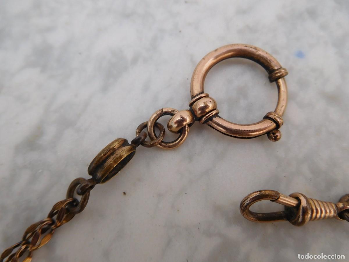 Recambios de relojes: Cadena para reloj de bolsillo chapada en oro - Foto 2