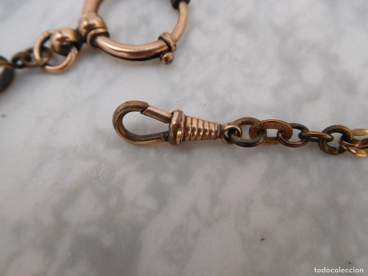 Recambios de relojes: Cadena para reloj de bolsillo chapada en oro - Foto 3