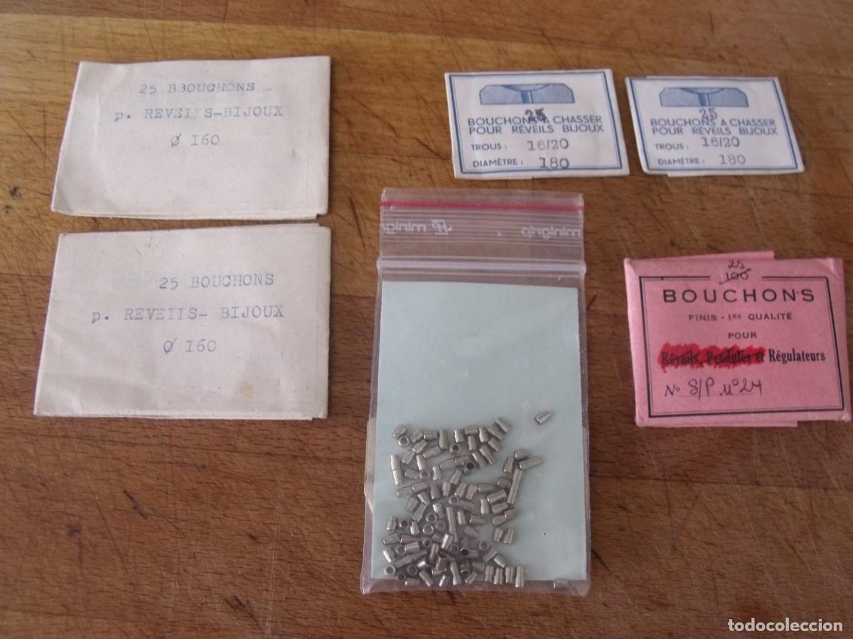 Recambios de relojes: Gran lote de piezas para reparacion de relojeria mecanica-lote 550-BUCHONES