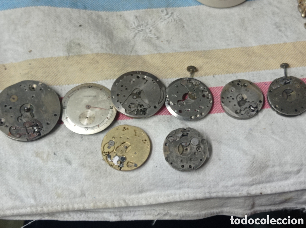 Recambios de relojes: Lote 8 maquinarias antiguas de reloj