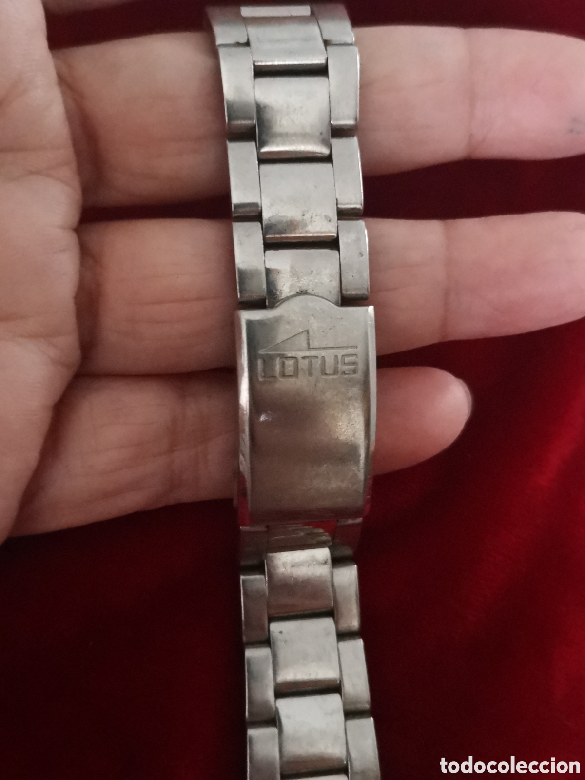 Pe&ccedil;as de reposi&ccedil;&atilde;o de rel&oacute;gios: Pulsera de reloj LOTUS de caballero vintage en acero. Cierre de seguridad. Muy buena.