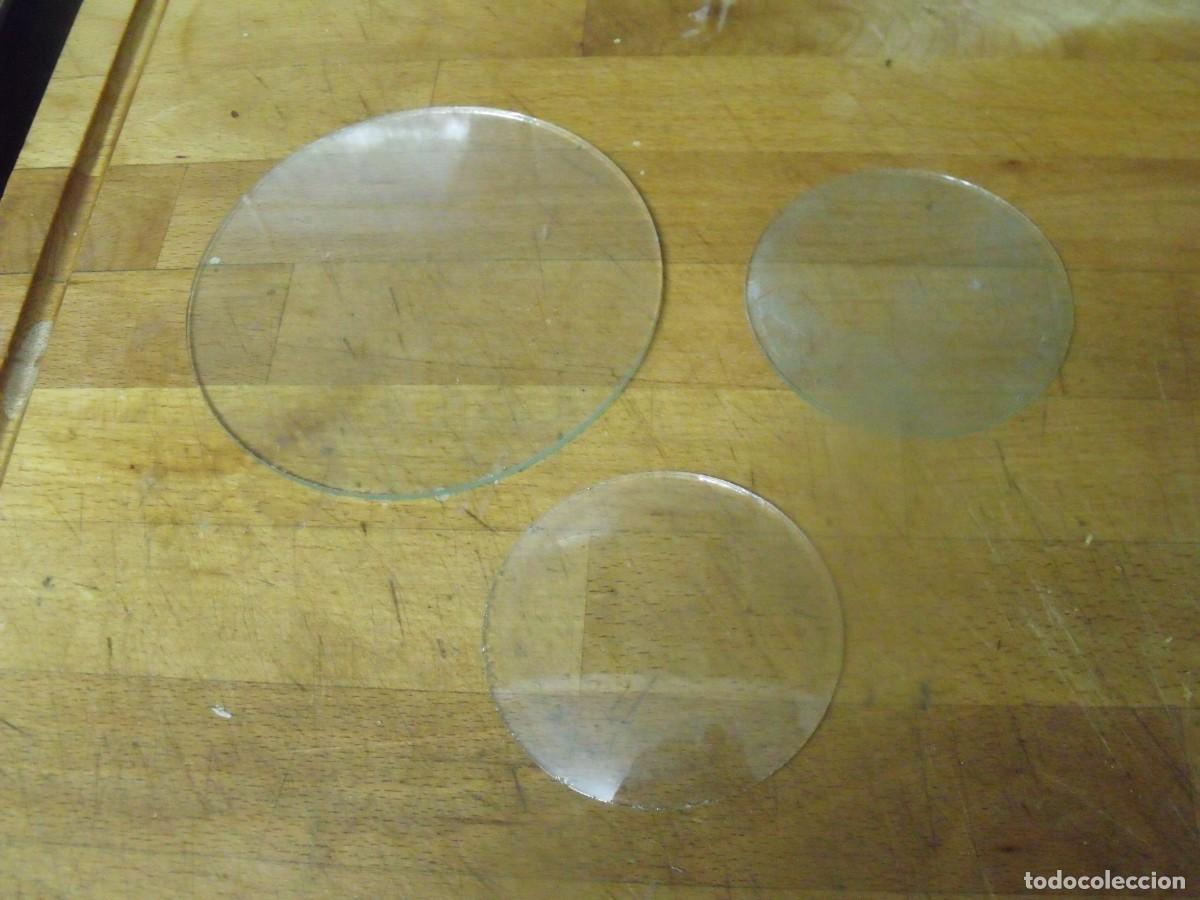 Ricambi di orologi: 2 cristales planos y 1 abombado para reloj sobremesa.lote 553