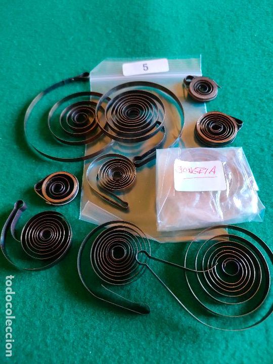 Pe&ccedil;as de reposi&ccedil;&atilde;o de rel&oacute;gios: LOTE DE MUELLES PARA CUERDAS DE RELOJES L-5