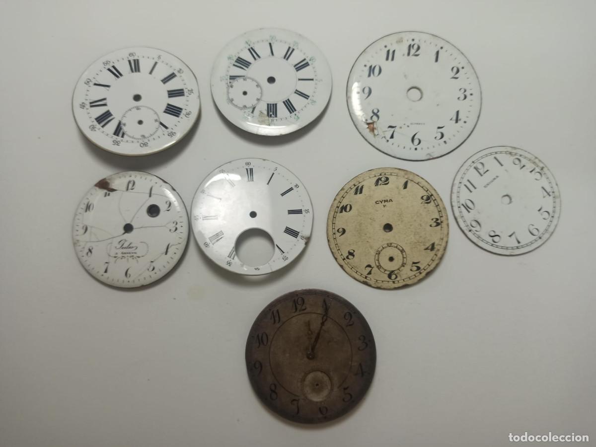 Recambios de relojes: Lote de 8 esferas de relojes de bolsillo