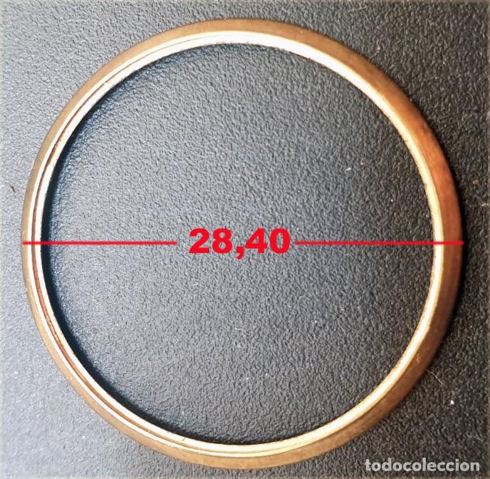 Pe&ccedil;as de reposi&ccedil;&atilde;o de rel&oacute;gios: BISEL DE RELOJ (WATCH BEZEL) - 28,40 mm exterior - 27,13 mm interior - DORADO - X