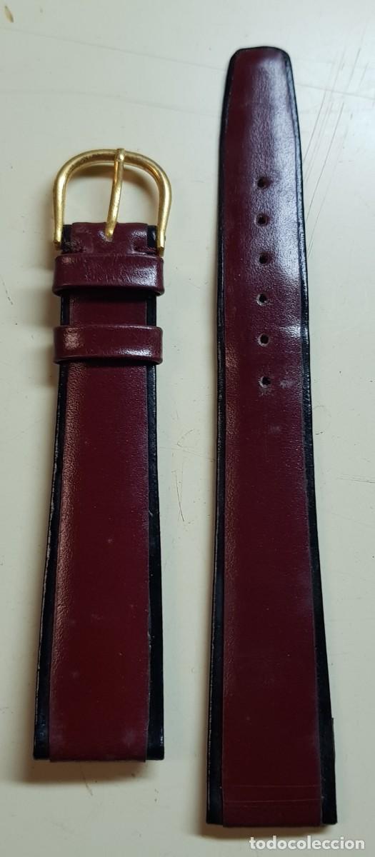 Recambios de relojes: Correa o pulsera antigua para reloj de 18 mm. Roja con los bordes Negros (NUEVA)