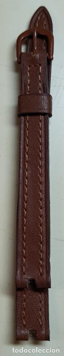 Spare Parts for Watches: Correa o pulsera antigua para reloj de 12 mm. Super larga Marr&oacute;n (Nueva)