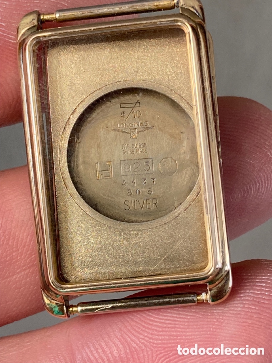 Recambios de relojes: Caja reloj longines de plata 925 ba&ntilde;o de oro