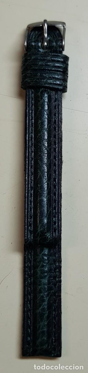 Spare Parts for Watches: Correa o pulsera antigua de piel para reloj de 12 mm. Verde (NUEVA)