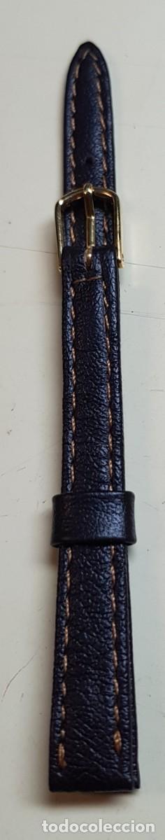 Recambios de relojes: Correa o pulsera antigua para reloj de 10 mm. Marr&oacute;n Super Larga (NUEVA)