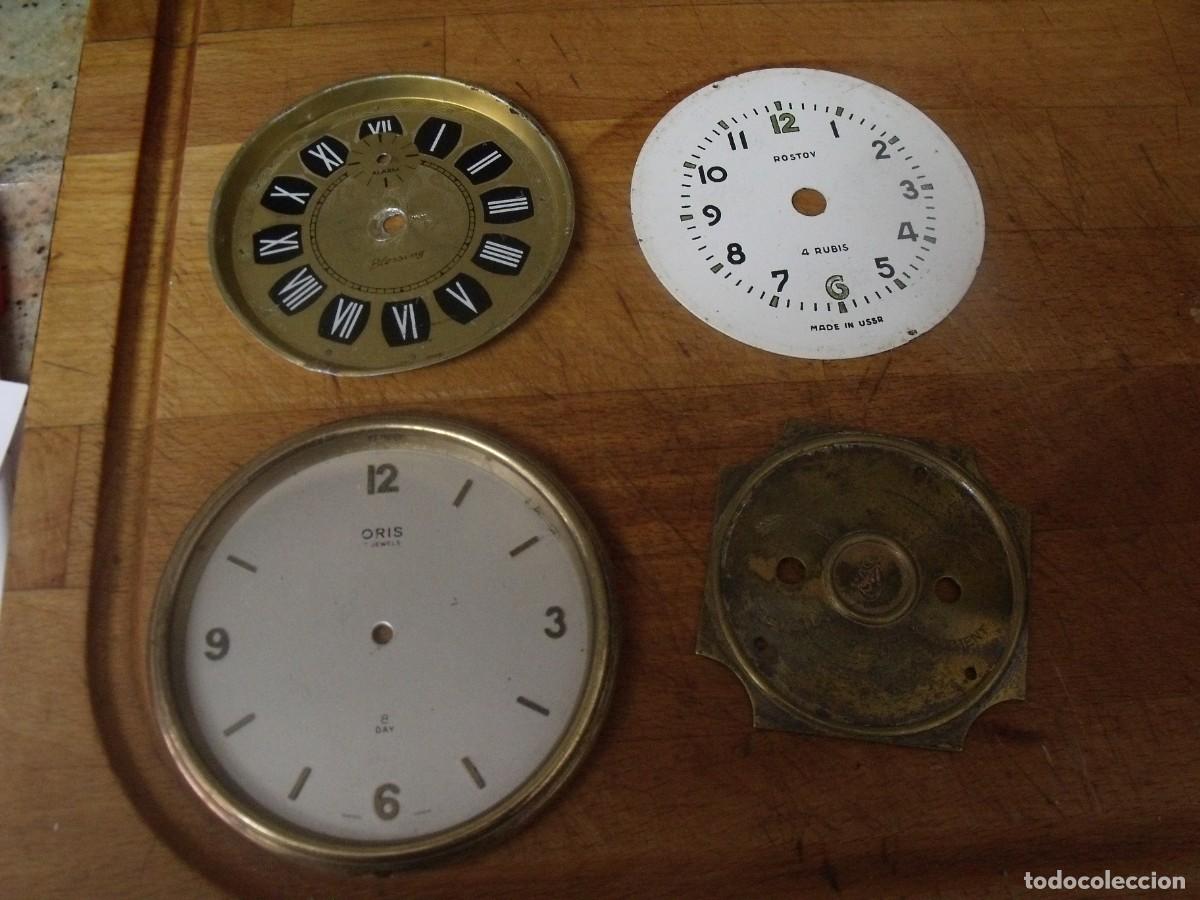 Ricambi di orologi: 3 esferas de despertador antiguo y tapa trasera laton despertador oficial-lote 561