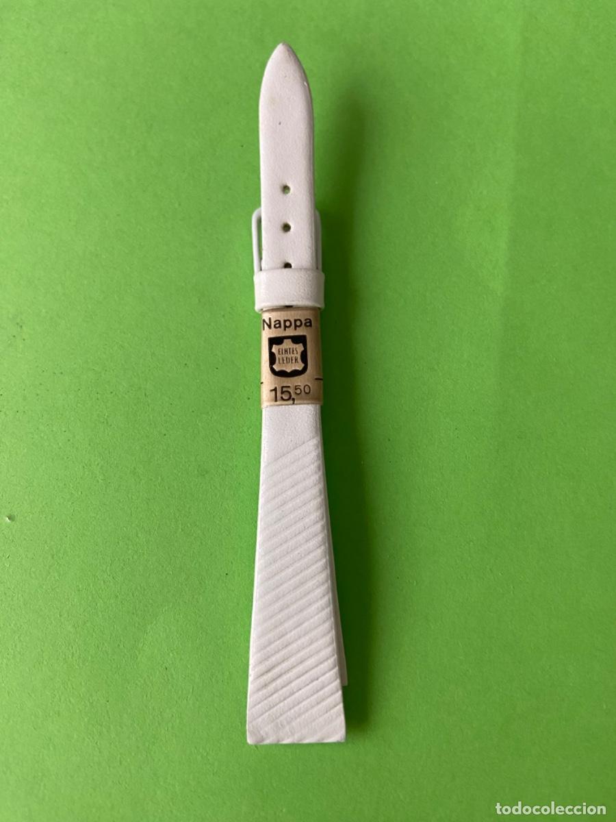 Ersatzteile f&uuml;r Uhren: 170- Correa de piel blanca. Reloi pulsera. Nappa.