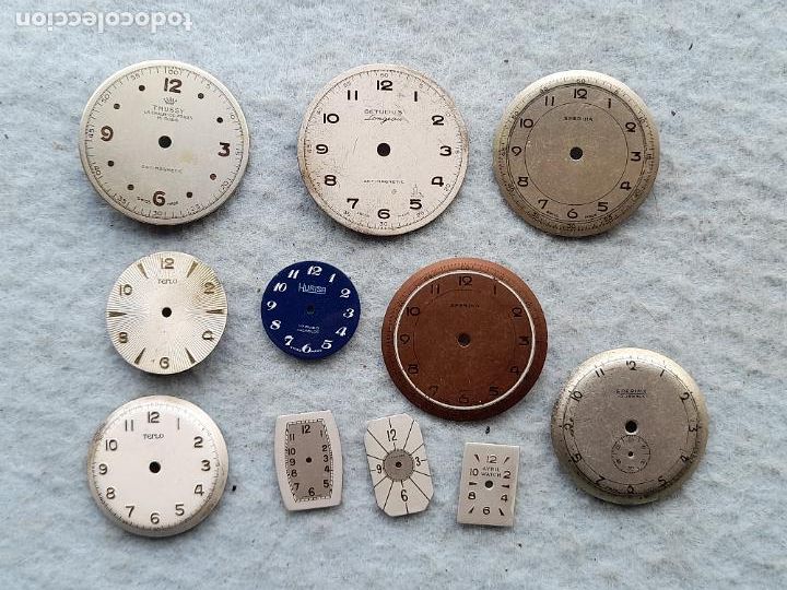 Pi&egrave;ces de rechange de montres et horloges: Lote de 11 Esferas para Relojes Cl&aacute;sicos de Pulsera.